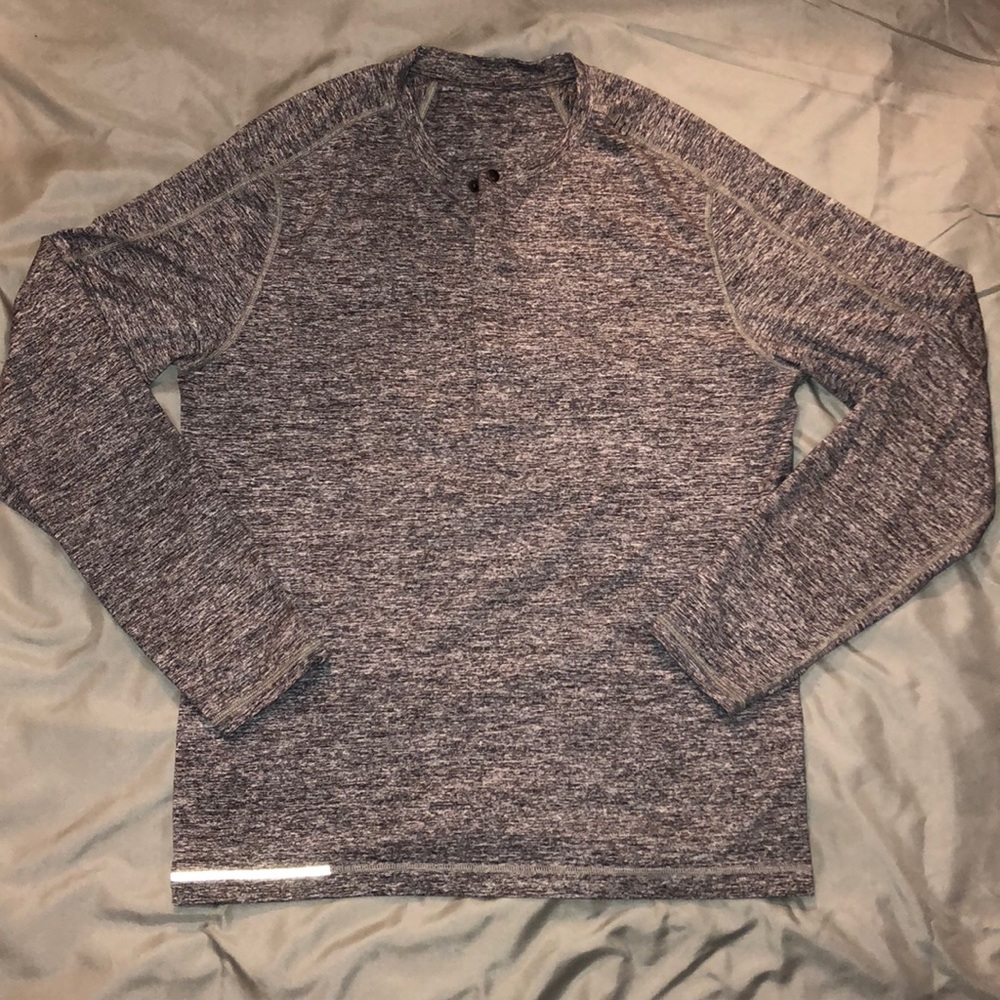 LULULEMON mens 1/4 button-up long sleeve shirt